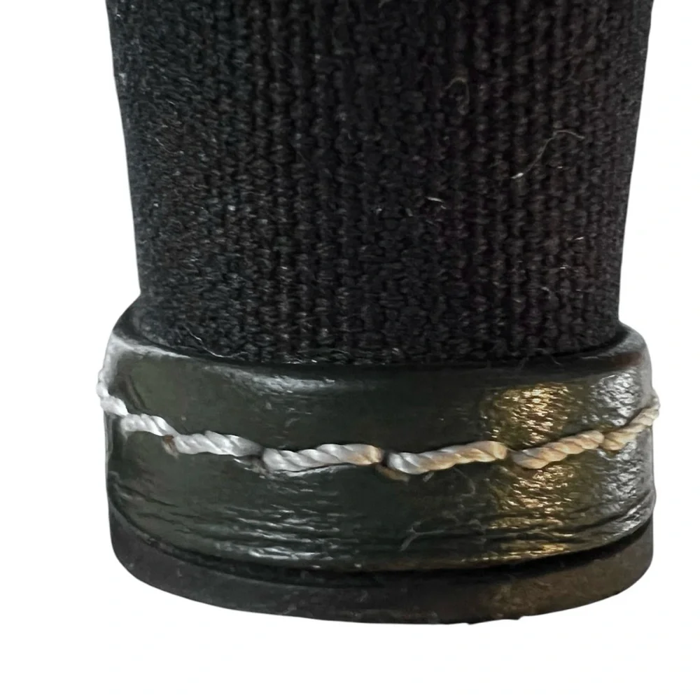 🩷CHANEL Canvas Leather Camellia Slide On Platform Wedge Sandals • BLACK • 36.5EU